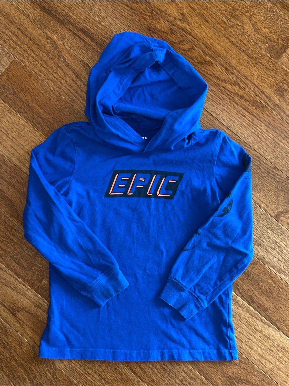 Boys Carter’s Blue Hooded Long Sleeve Tee Size 6